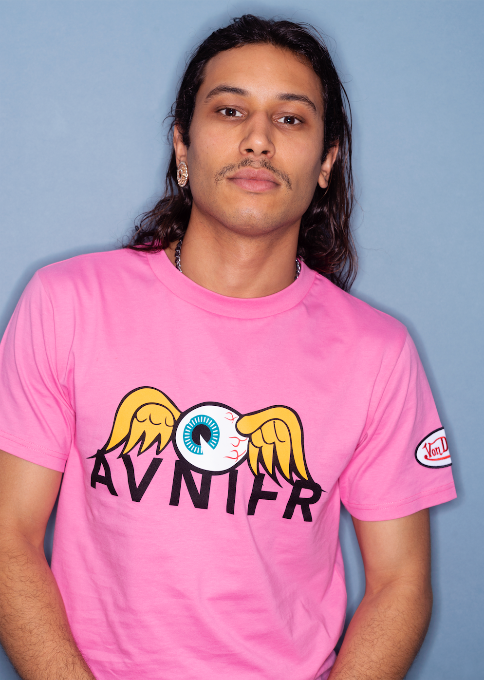 Von Dutch Pink flying eye ball tee