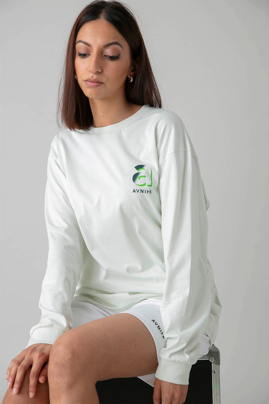 AVNIER - SÉQUENCE A CINÉMA - T-shirt manches longues vert pastel en coton bio