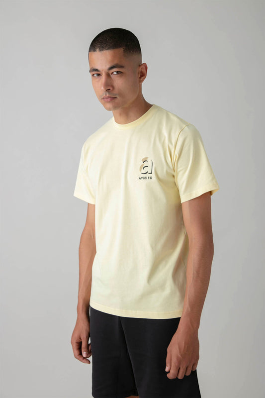 AVNIER - SOURCE A CINÉMA - T-shirt jaune pastel en coton bio