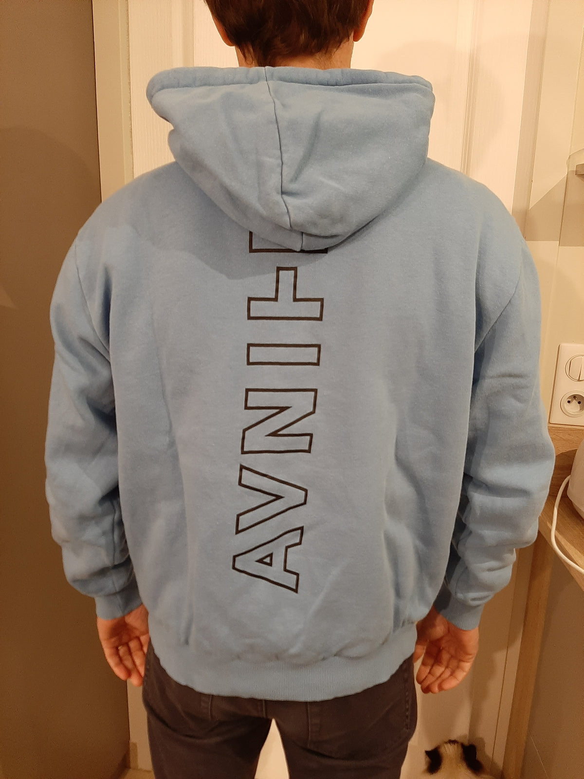 ONSET VERTICAL  Hoodie bleu cyan en coton bio