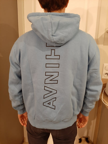 ONSET VERTICAL  Hoodie bleu cyan en coton bio