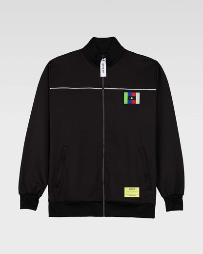 avnier-x-civilisation-crew-veste-noire-en-coton-bio-et-polyester-recycle-avnier-audiovisual-work-wear-2-packshot-face - noir
