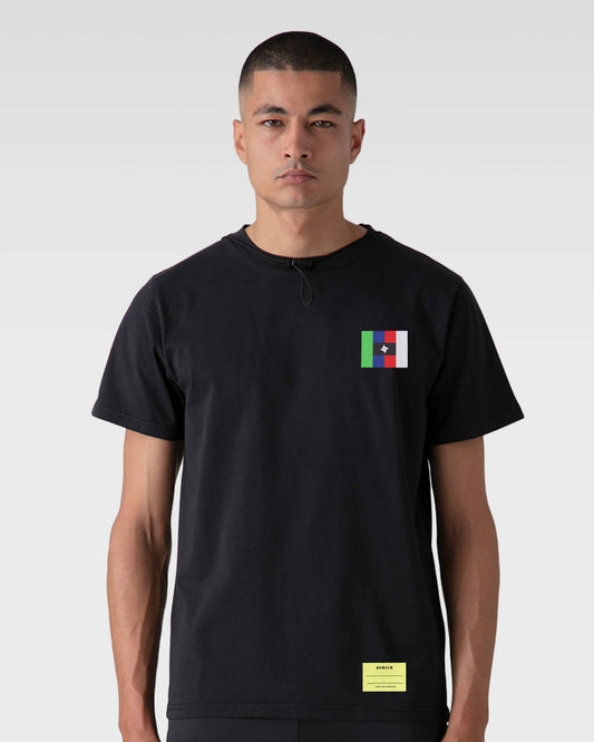 avnier-x-civilisation-crew-t-shirt-noir-en-coton-bio-avnier-qualite-1-silhouette-face - noir
