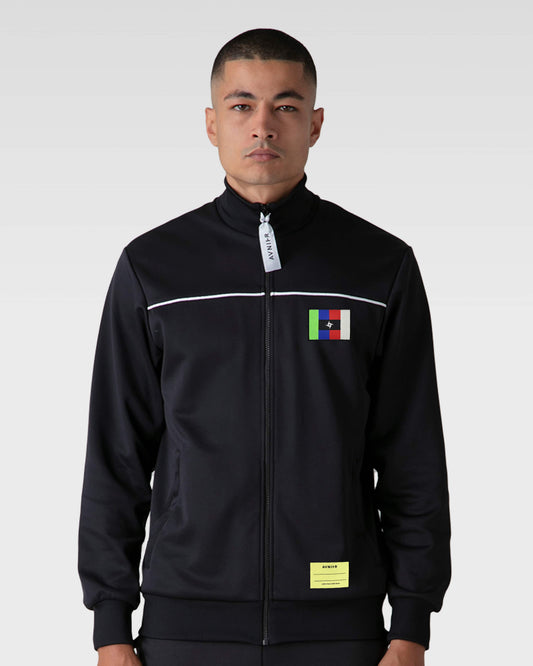 avnier-x-civilisation-crew-veste-noire-en-coton-bio-et-polyester-recycle-avnier-audiovisual-work-wear-1-silhouette-face - noir