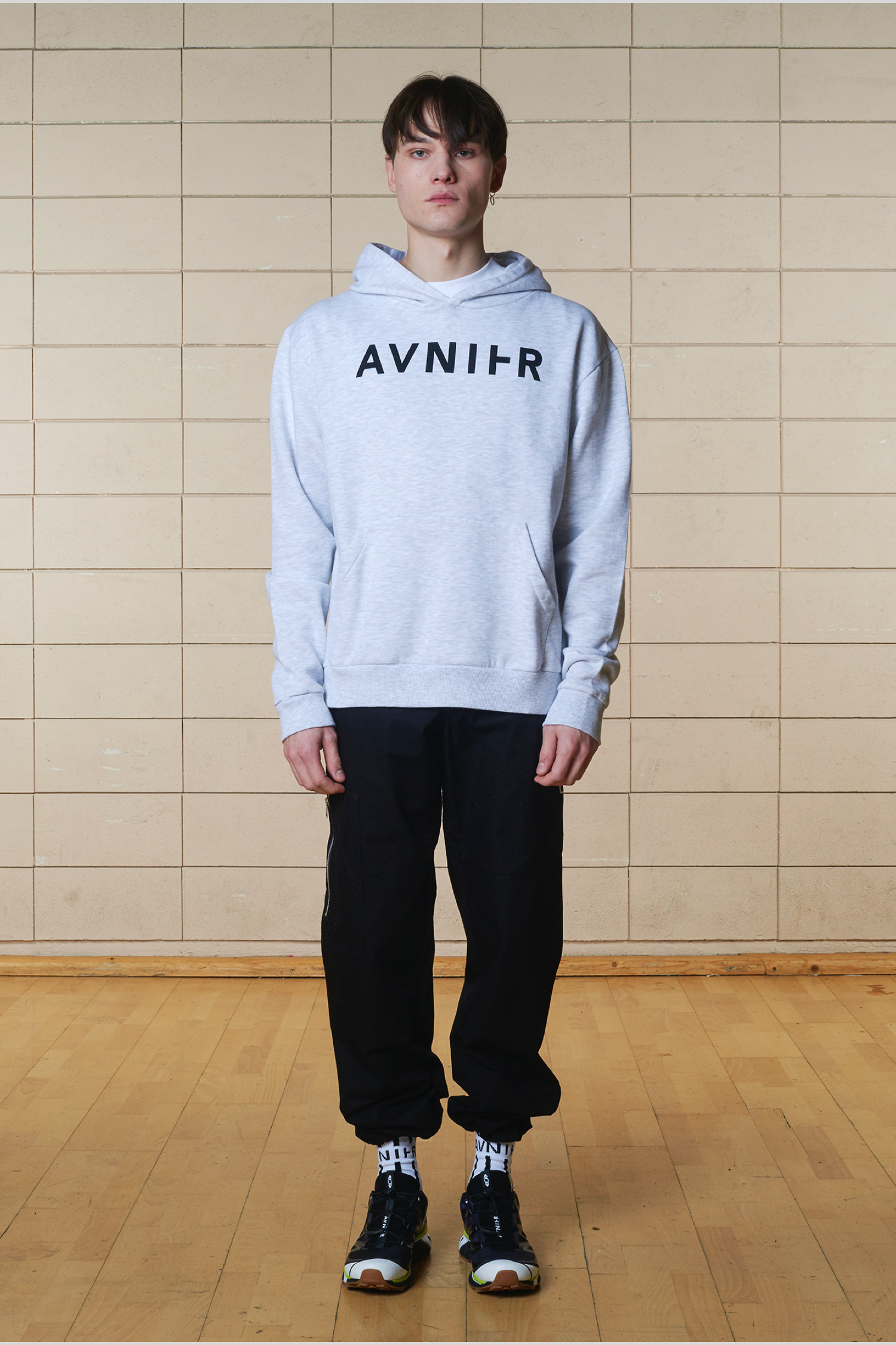 Avnier - Basic Heather Grey Hoodie 100% coton