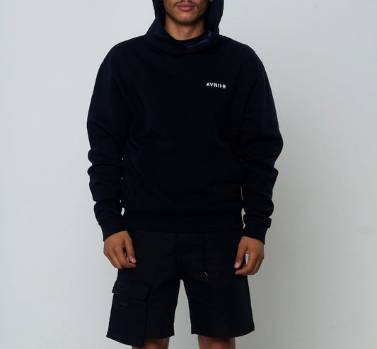 Vertical Back Black Hoodie