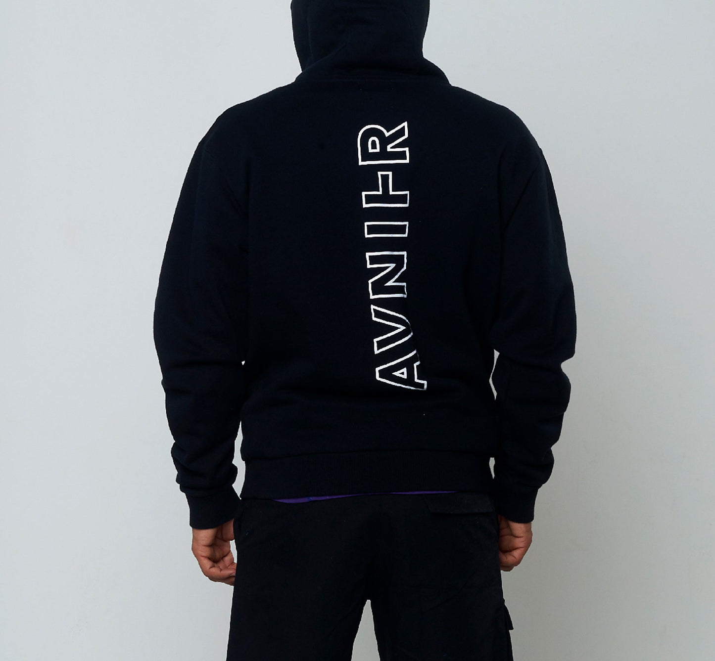 Vertical Back Black Hoodie