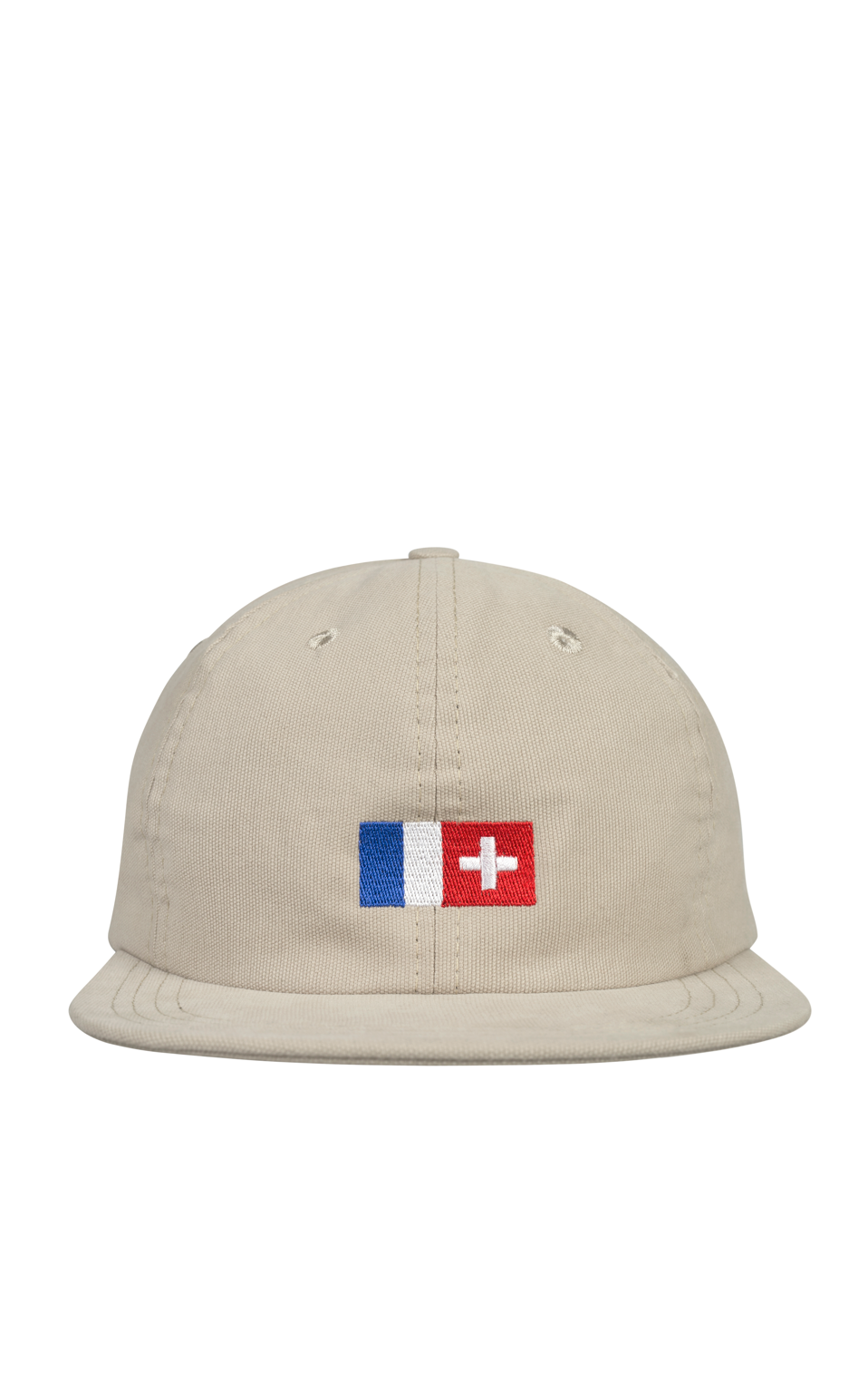 Beige flag cap front