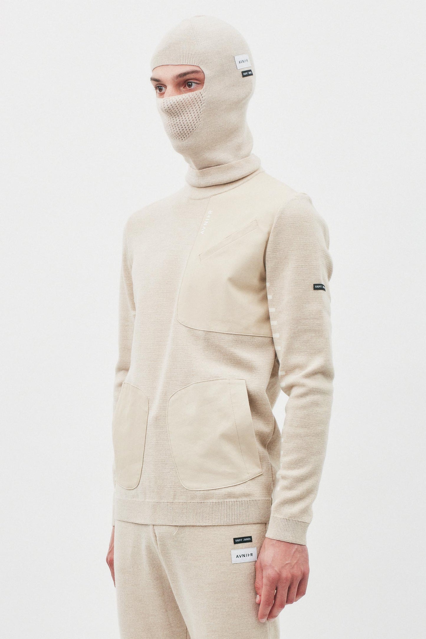 Avnier x Saint James - Pull marin 3 poches 100% pure laine vierge WOOLMARK® - Pull softshell en laine - Fabriqué à Saint James en France - Partenariat The SeaCleaners