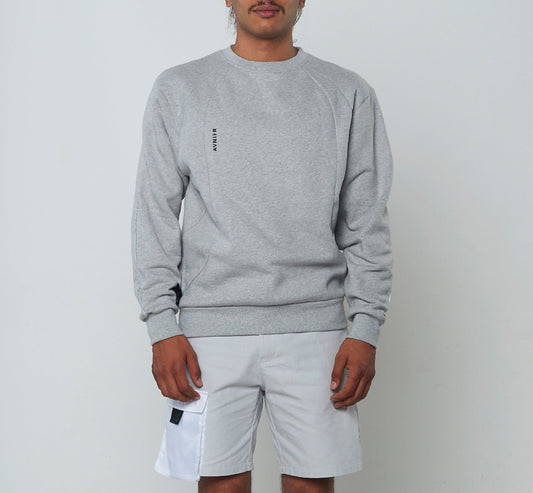 Heather Grey Mesh Crewneck