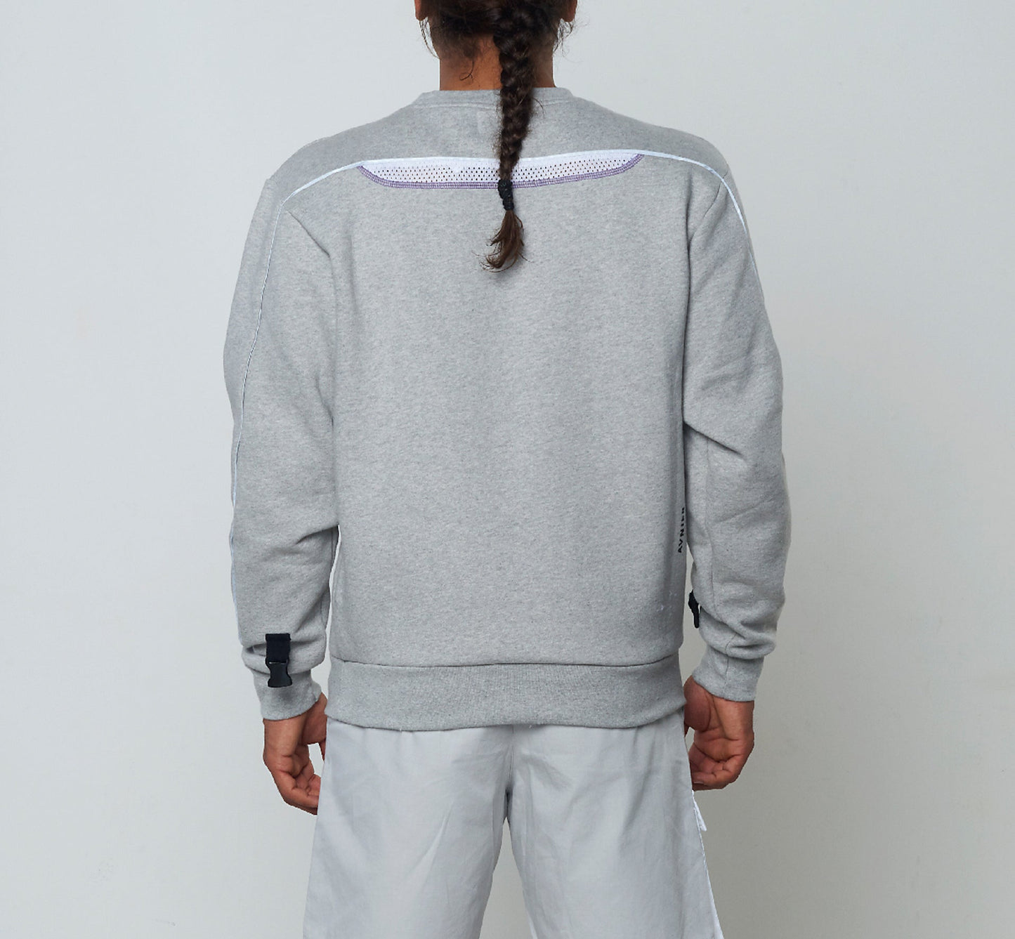 Heather Grey Mesh Crewneck