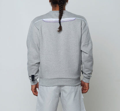 Heather Grey Mesh Crewneck