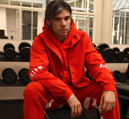 Red full vertical hoodie