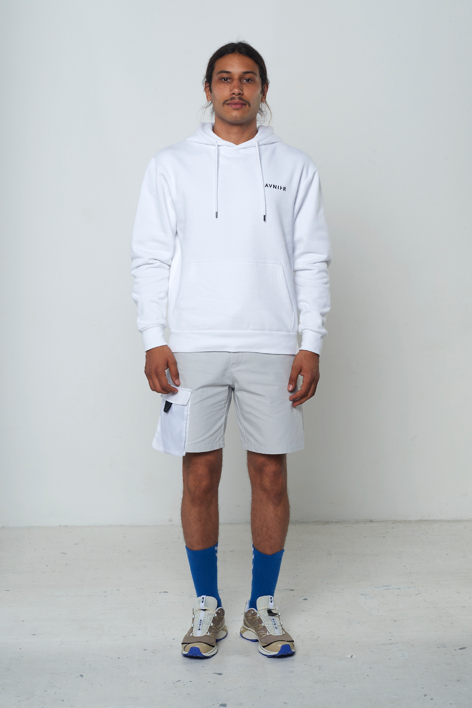 AVNIER - Vertical Back White Hoodie