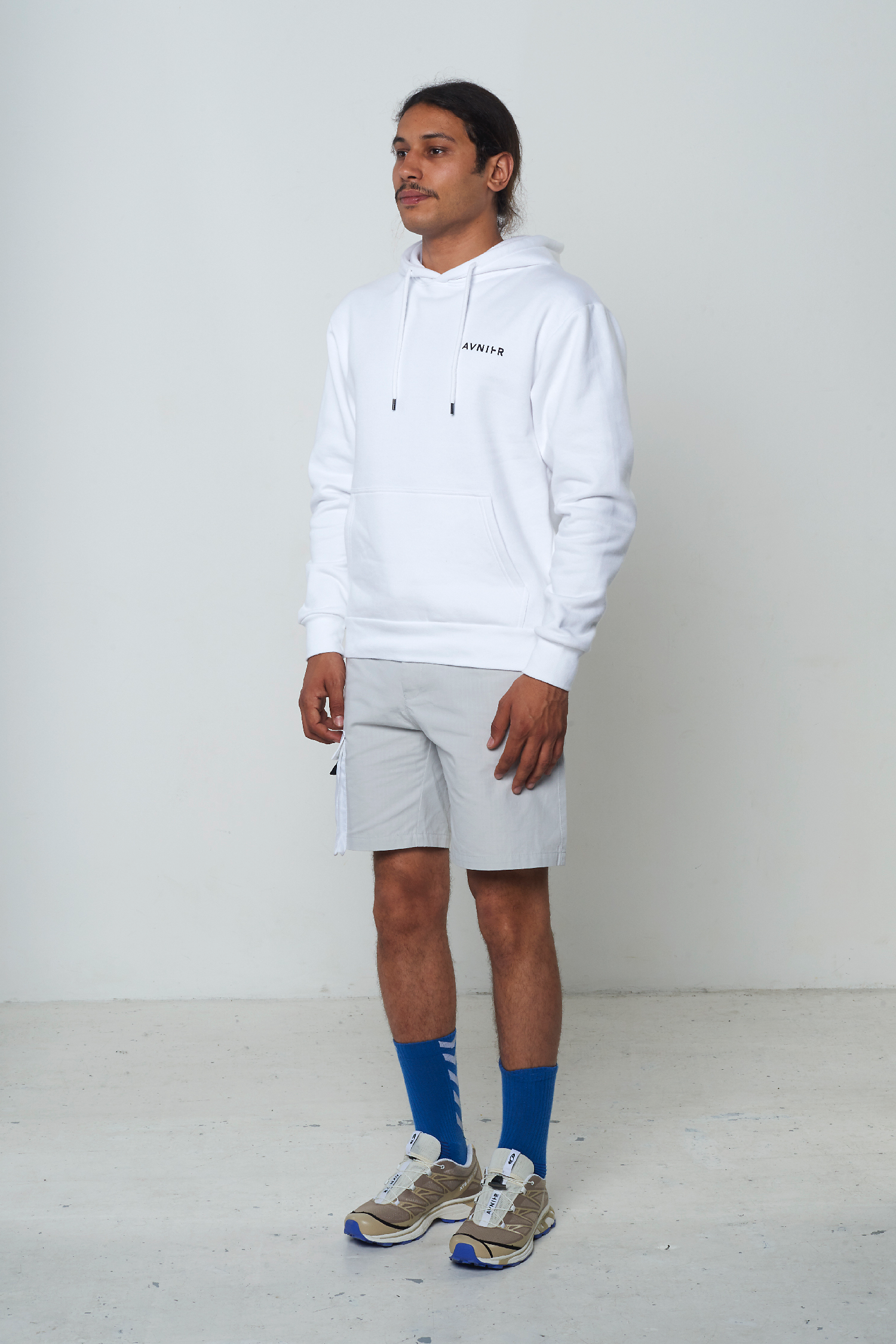 AVNIER - Vertical Back White Hoodie