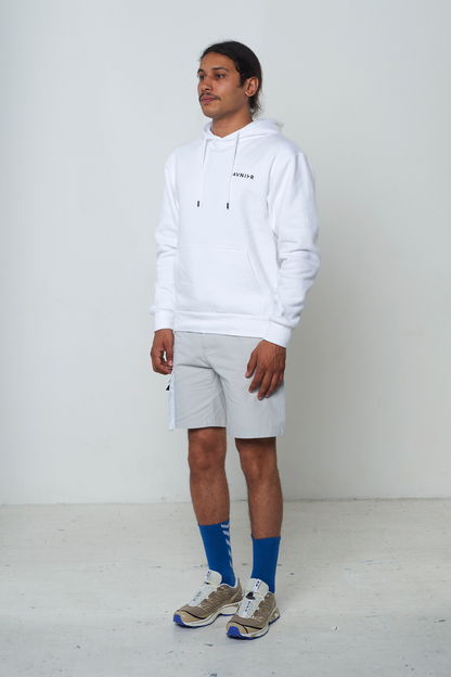 AVNIER - Vertical Back White Hoodie