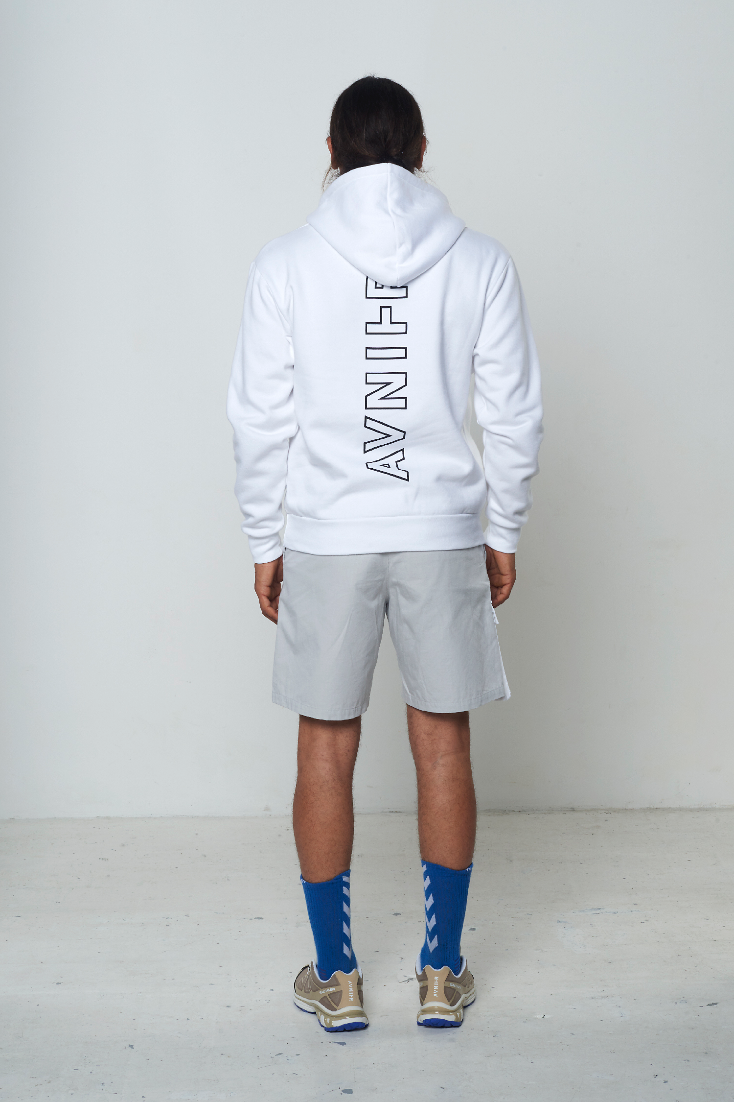 AVNIER - Vertical Back White Hoodie