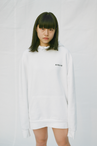 AVNIER - Vertical Back White Hoodie