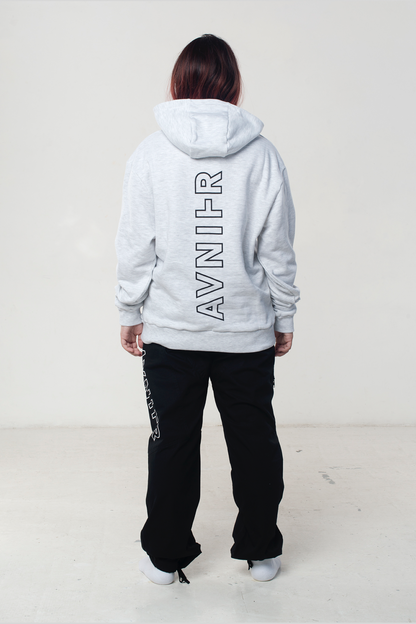 Avnier - hoodie vertical back heathergrey - 100% coton